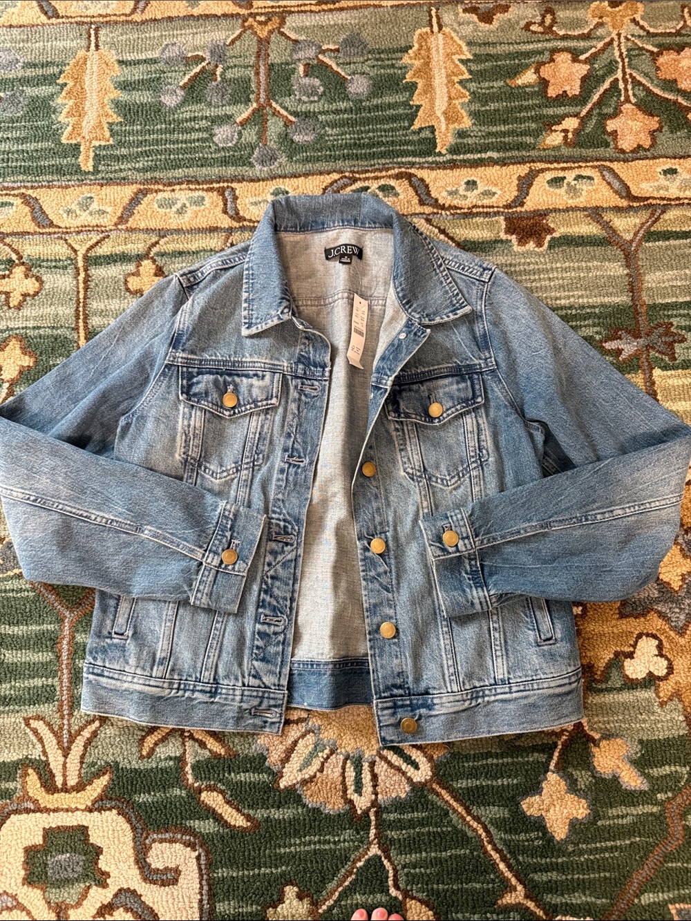 J. Crew Light Blue Denim Jacket - medium nwt brass gold buttons women’s